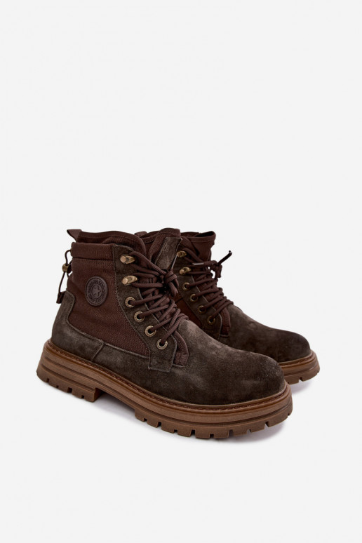 Bottes en daim marron foncé pour hommes Big Star UU174254