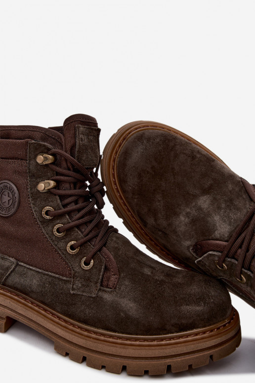 Bottes en daim marron foncé pour hommes Big Star UU174254