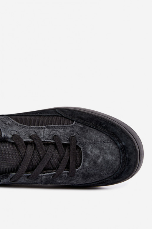 Sneakers en daim noirs isolés pour hommes Big Star UU174118