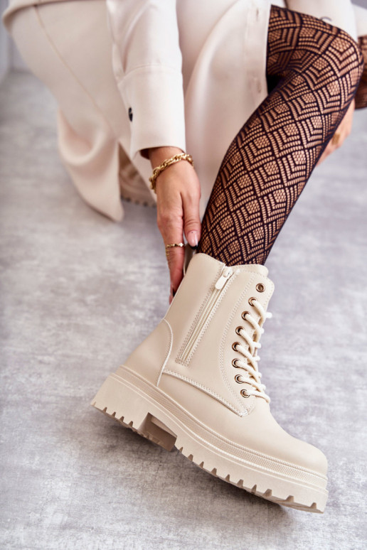 Bottines isolées couleur ivoire pour femmes Dorchen
