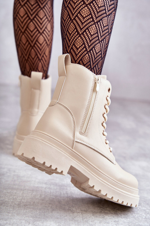 Bottines isolées couleur ivoire pour femmes Dorchen