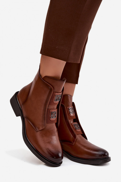 Bottines isolées marron à petit talon pour femmes Tavressa