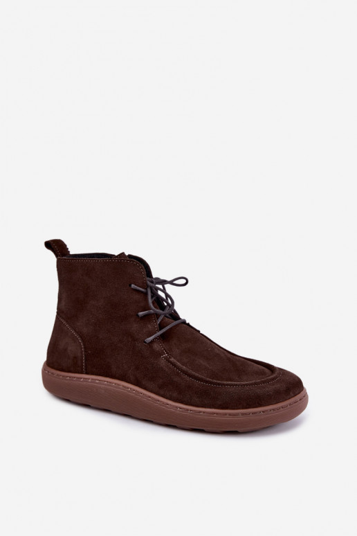 Bottines pour femmes en daim naturel avec perles Zazoo 30078