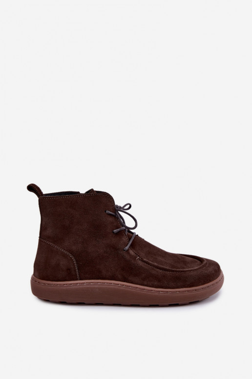 Bottines pour femmes en daim naturel avec perles Zazoo 30078