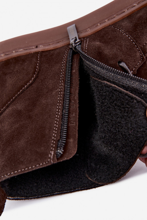 Bottines pour femmes en daim naturel avec perles Zazoo 30078