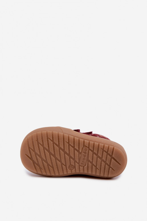 Bottes d'hiver en daim pour enfants avec cœurs Froddo G2110138-28 couleur bordeaux