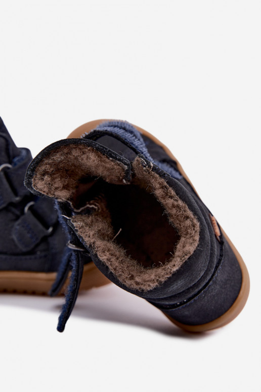 Bottes d'hiver en cuir pour enfants Froddo G2110138 bleu foncé