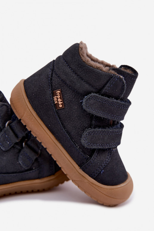 Bottes d'hiver en cuir pour enfants Froddo G2110138 bleu foncé
