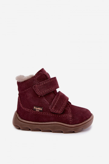 Bottes de neige en daim pour enfants Barefoot Froddo G2110151-4 couleur bordeaux 2