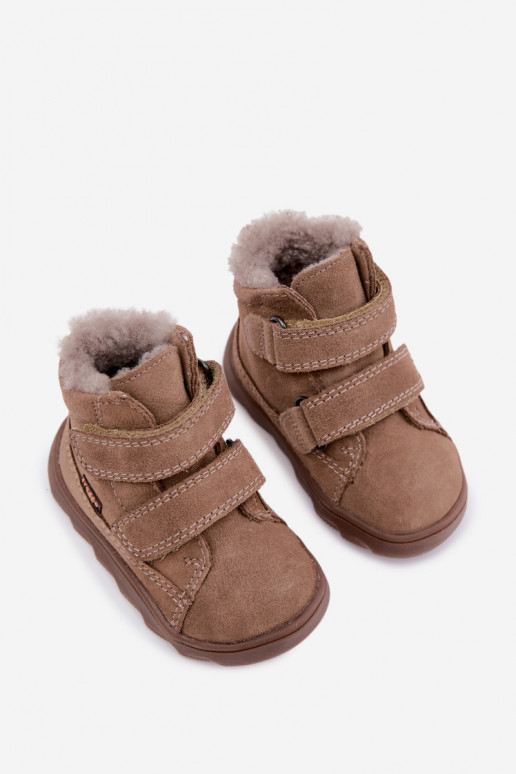 Bottes de neige en daim pour enfants Barefoot Froddo G2110151-8 couleur sable