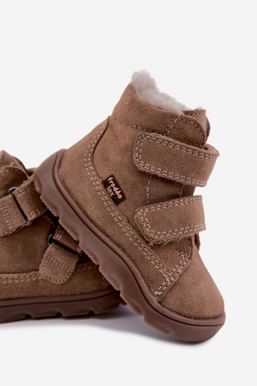 Bottes de neige en daim pour enfants Barefoot Froddo G2110151-8 couleur sable