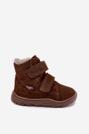 Bottes de neige en daim pour enfants Barefoot Froddo G2110151-13 couleur chocolat 2