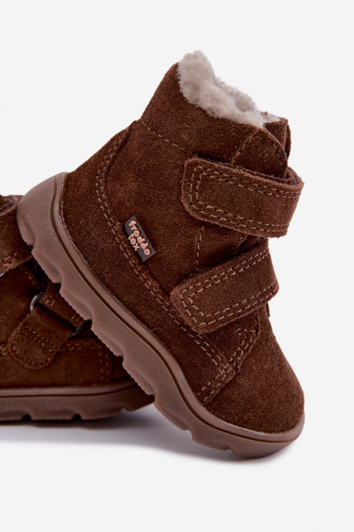 Bottes de neige en daim pour enfants Barefoot Froddo G2110151-13 couleur chocolat