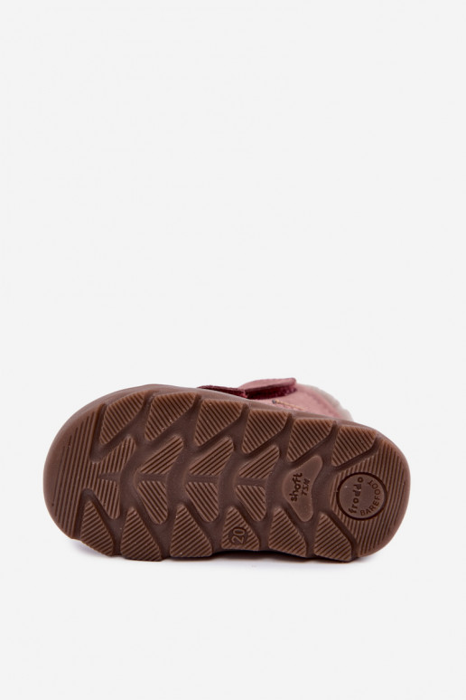 Bottes de neige en daim pour enfants Barefoot Froddo G2110151 rose