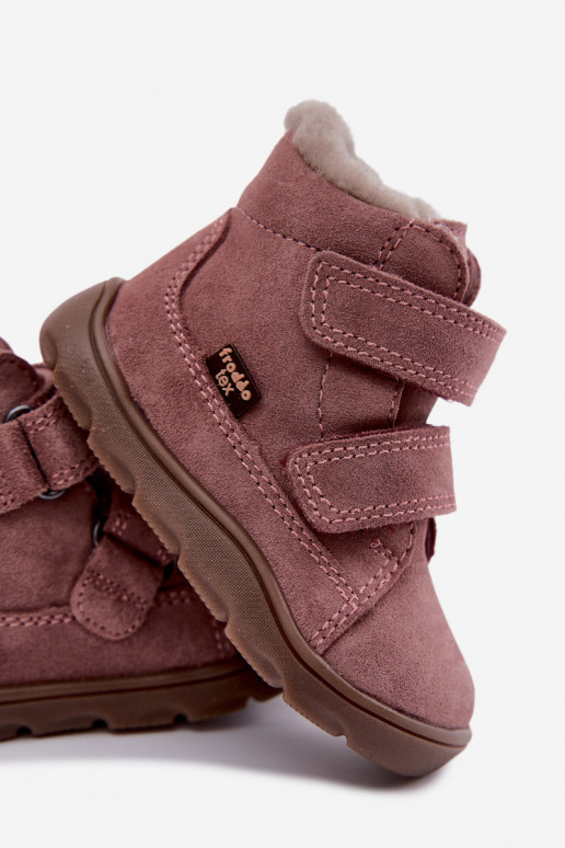 Bottes de neige en daim pour enfants Barefoot Froddo G2110151 rose
