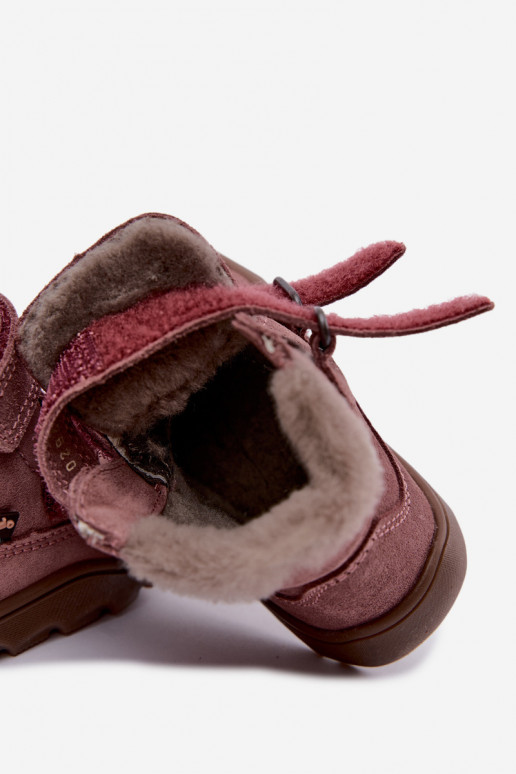 Bottes de neige en daim pour enfants Barefoot Froddo G2110151 rose