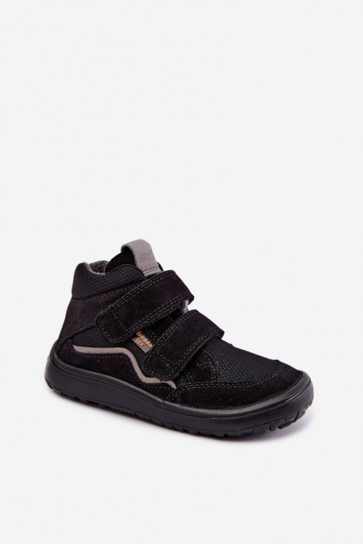 Chaussures en daim pour enfants Barefoot Froddo G3110266-20 noires