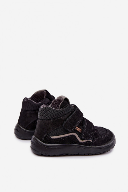 Chaussures en daim pour enfants Barefoot Froddo G3110266-20 noires