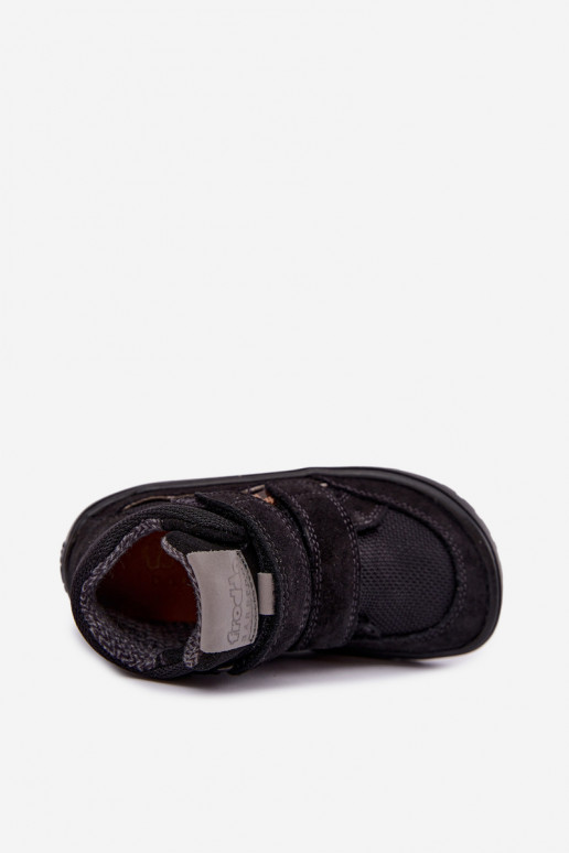 Chaussures en daim pour enfants Barefoot Froddo G3110266-20 noires