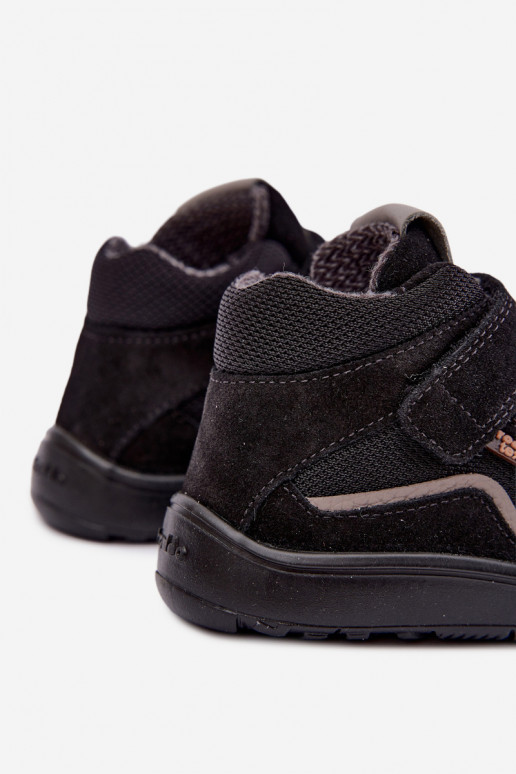 Chaussures en daim pour enfants Barefoot Froddo G3110266-20 noires