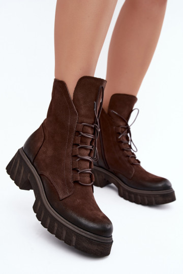 Peau Bottines de travail Féminin Zazoo 1850 CzekoladoÀe