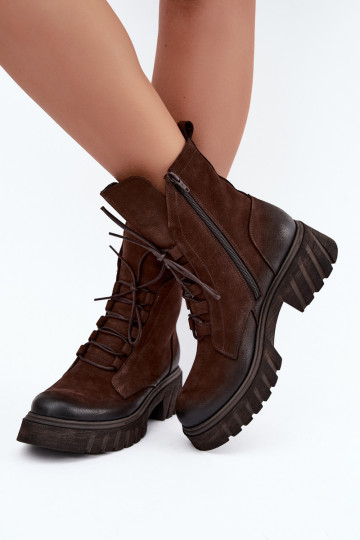 Peau Bottines de travail Féminin Zazoo 1850 CzekoladoÀe 2