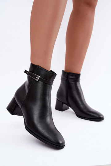 Peau réchauffer Bottes pour femmes avec boucles Sergio Leone BT-34 couleur noire