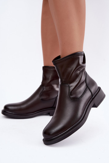 Peau réchauffer Bottes avec des talons larges Sergio Leone BT-62 CzekoladoÀe