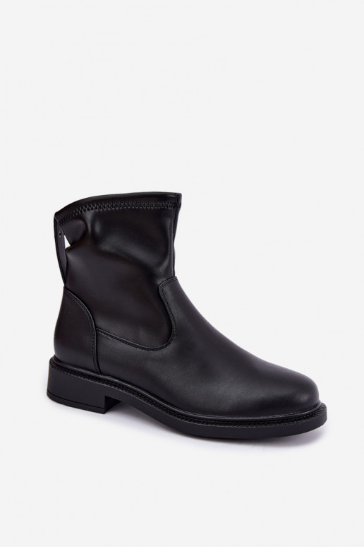Peau réchauffer Bottes avec des talons larges Sergio Leone BT-62 couleur noire