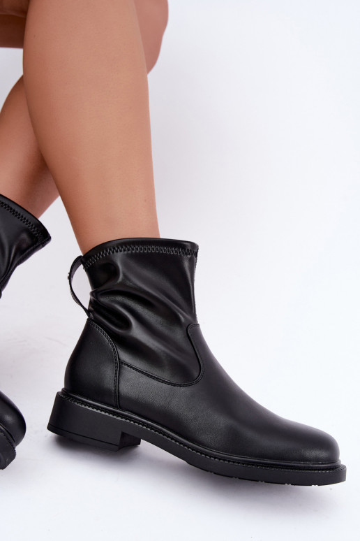 Bottines isolées en simili cuir avec talons larges Sergio Leone BT-62 noir