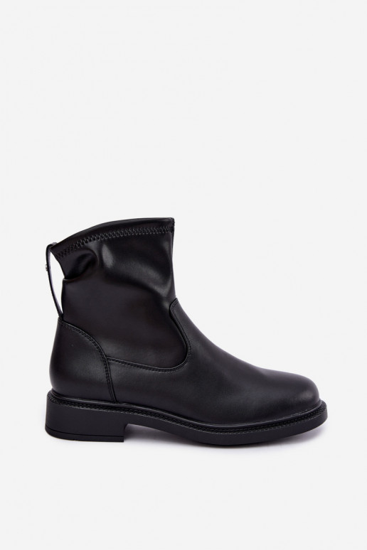 Peau réchauffer Bottes avec des talons larges Sergio Leone BT-62 couleur noire