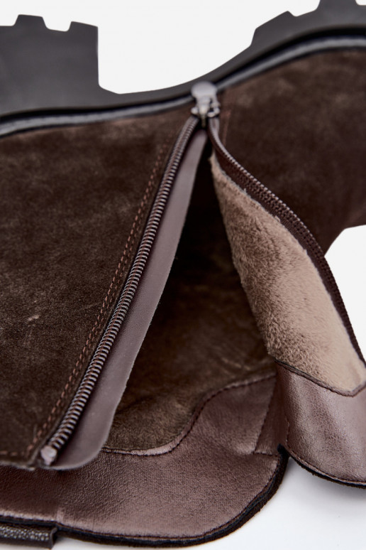 Chaussures isolées en simili daim avec talons T.Sokolski SH Z26-428 chocolat