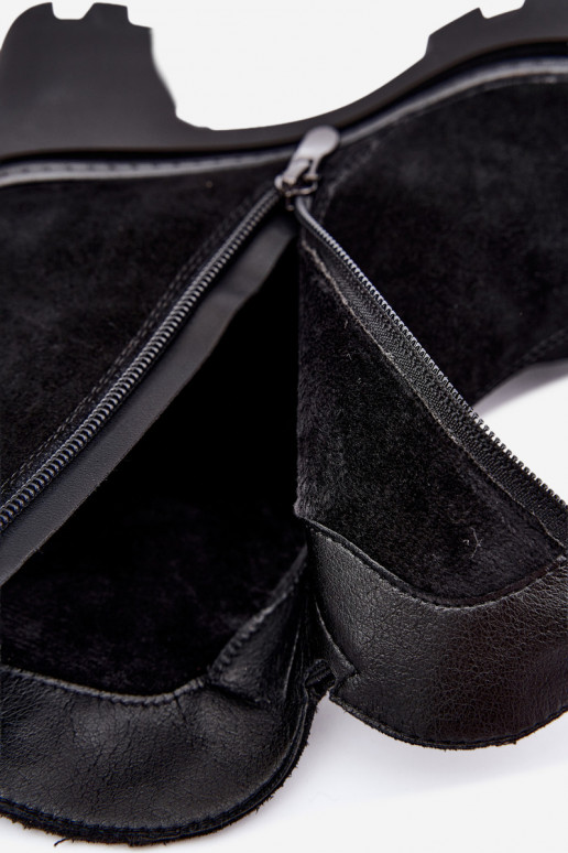 Peau Chaussures en daim avec des talons réchauffer T.Sokolski SH Z26-428 couleur noire