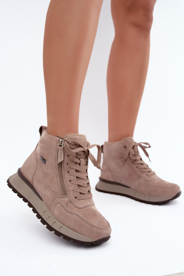 Bottes chaussures FémininActivéturalnego en daimu réchauffer beige Alirella