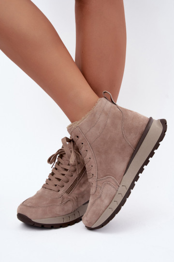 Bottes chaussures FémininActivéturalnego en daimu réchauffer beige Alirella 2
