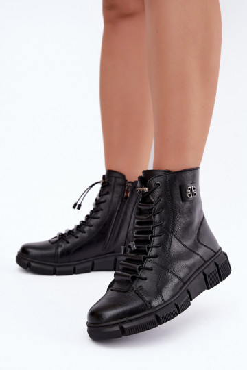 Peau Bottes pour femmes réchauffer Au Château couleur noire Savelia 2