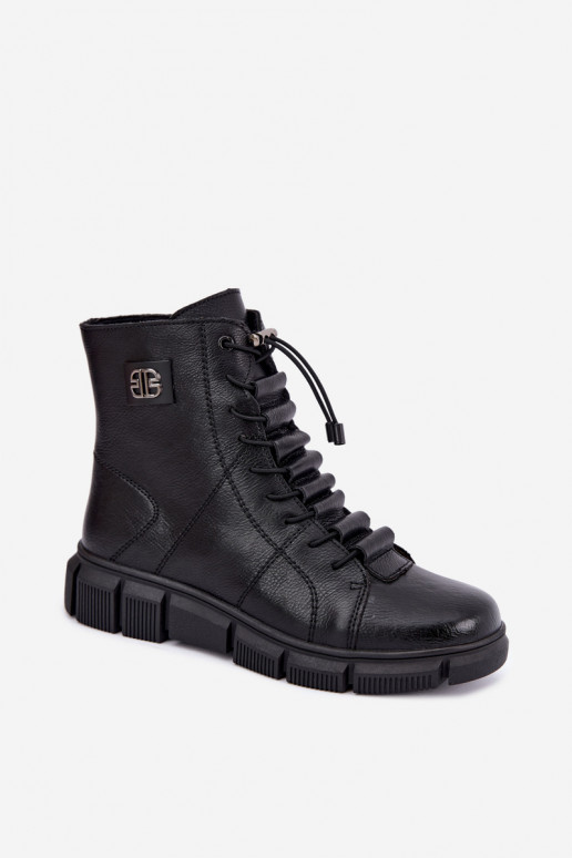 Peau Bottes pour femmes réchauffer Au Château couleur noire Savelia