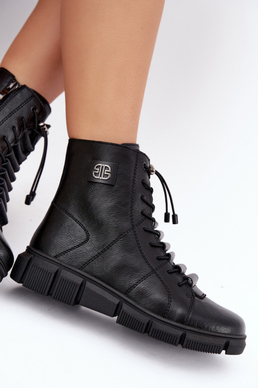 Peau Bottes pour femmes réchauffer Au Château couleur noire Savelia