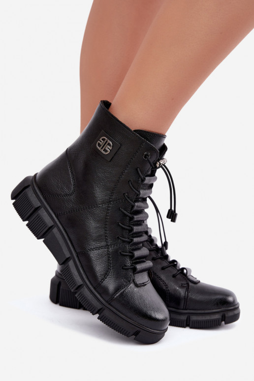 Peau Bottes pour femmes réchauffer Au Château couleur noire Savelia