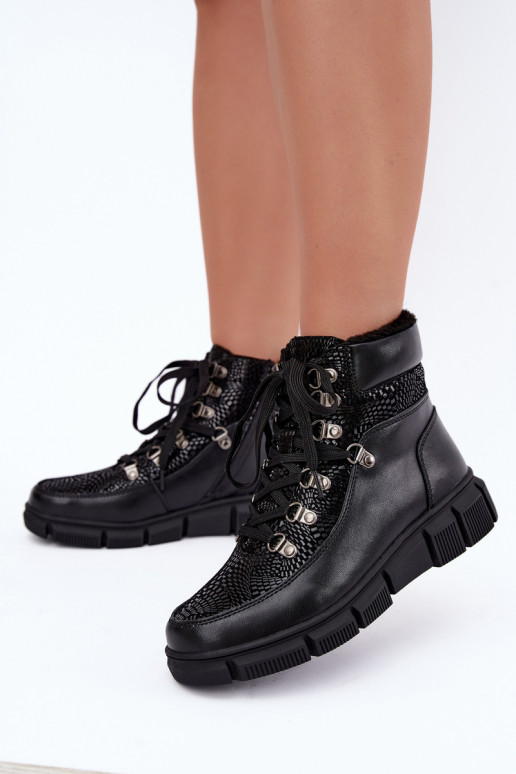 Peau Bottes chaussures Féminin réchauffer couleur noire DANSanelia
