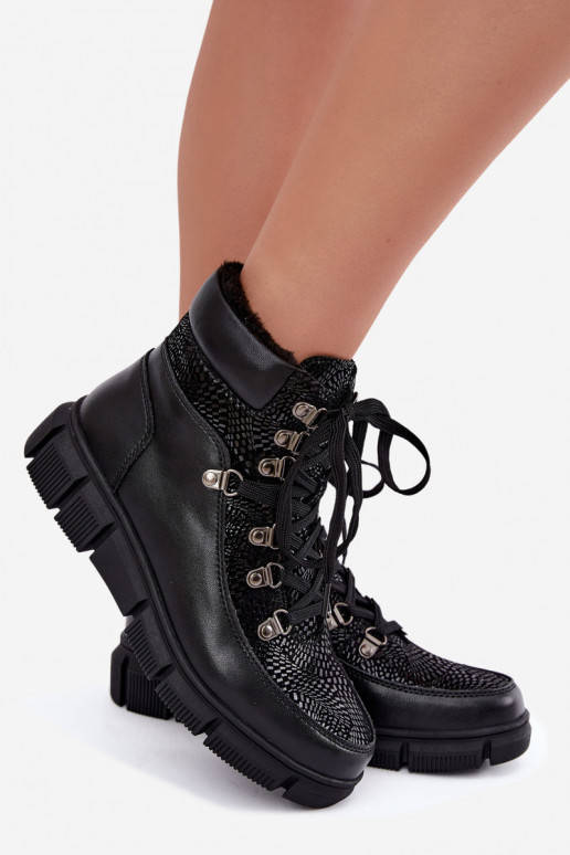 Peau Bottes chaussures Féminin réchauffer couleur noire DANSanelia