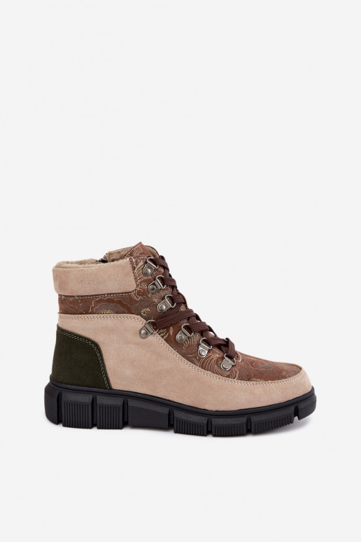 en daim Peau Bottes chaussures Féminin réchauffer beige DANSanelia