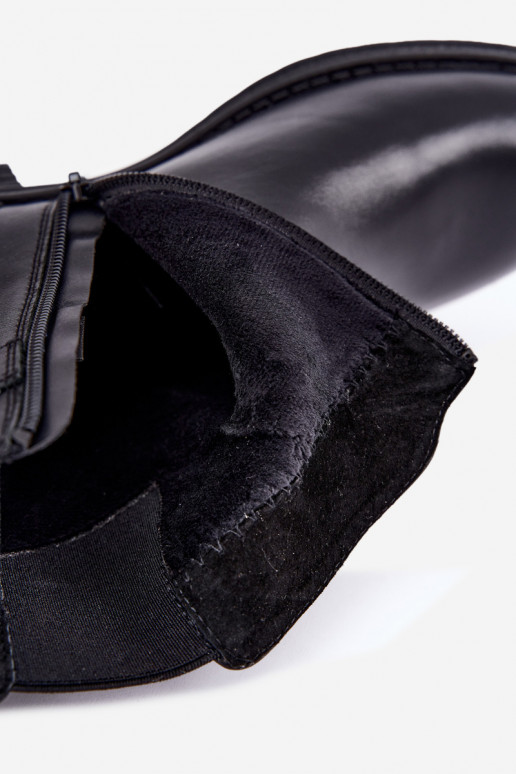 Bottines isolées pour femmes en simili cuir avec boucles Sergio Leone BT-43 noir