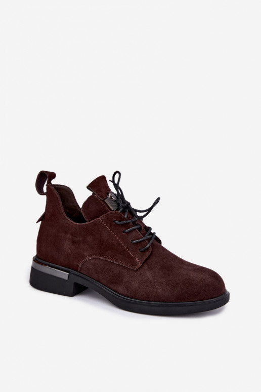 Bottines en suède synthétique Vinceza 89151 en couleur chocolat