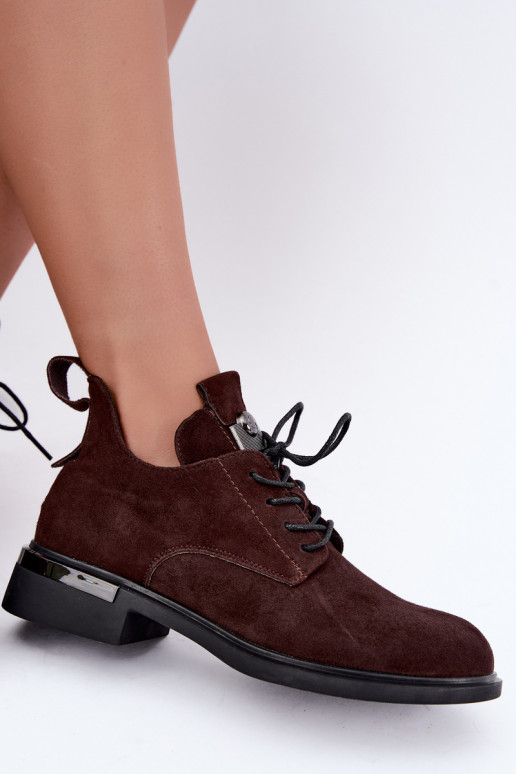 Bottines en suède synthétique Vinceza 89151 en couleur chocolat