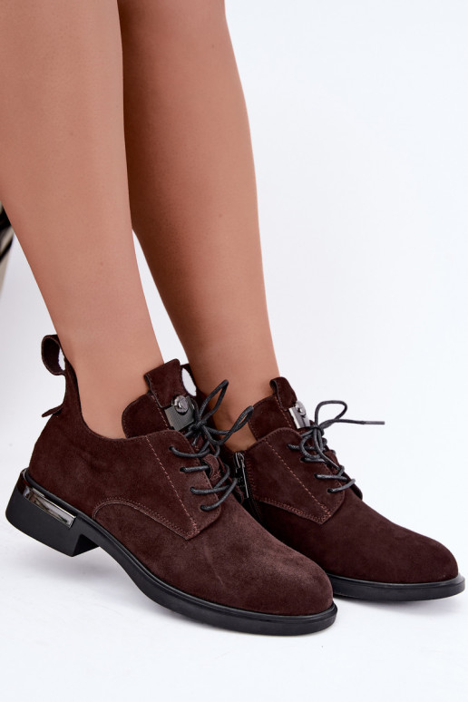 Bottines en suède synthétique Vinceza 89151 en couleur chocolat