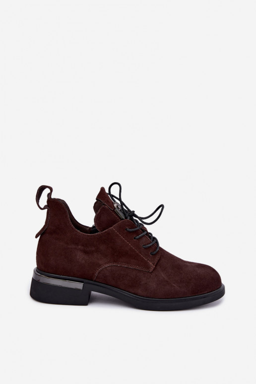 Bottines en suède synthétique Vinceza 89151 en couleur chocolat