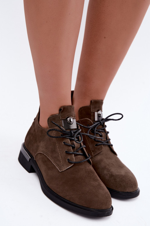 Bottines en suède synthétique Vinceza 89151 en couleur kaki