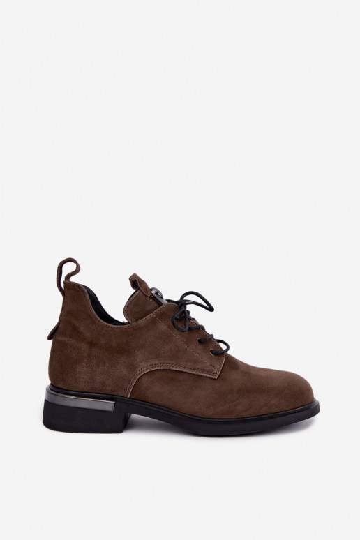 Bottines en suède synthétique Vinceza 89151 en couleur kaki