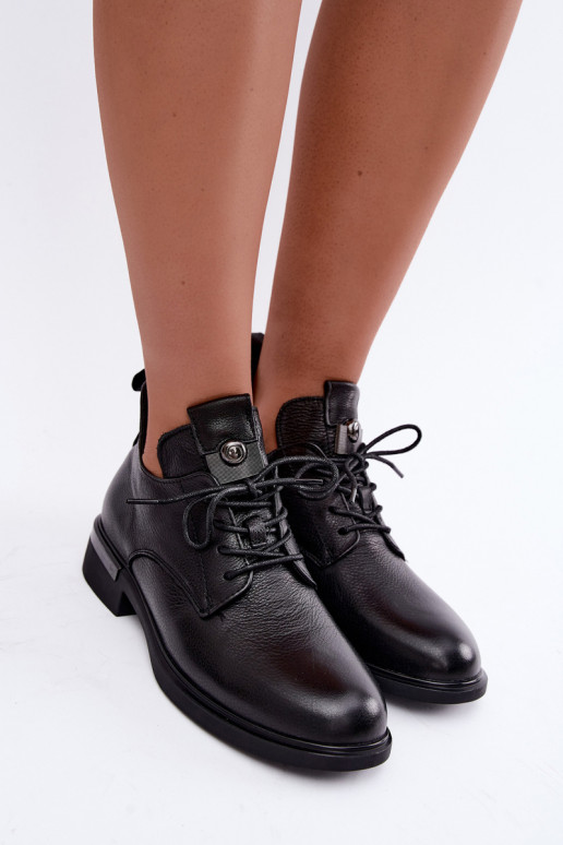Bottines en cuir Vinceza 89151 en couleur noire
